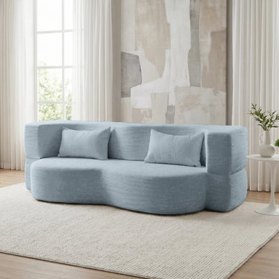 2-In-1 Folding Convertible Sofa Bed - 78 Inch Boneless Teddy Loveseat Sleeper, Foldable Floor Futon Couch With Pillow, Pull-Out Modular Matress For Small Spaces (Living Room/Bedroom/Dorm)