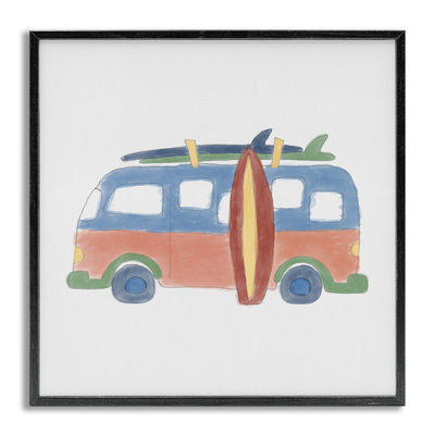 «Summer Beach Bus», art de la giclée encadrée par Carrie Cantwell