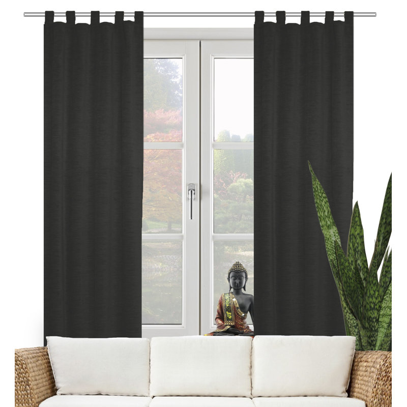 Beloit Synthetic Tab Top Curtain Single Panel, opaque, Grey, 225cm Width x 132cm Drop