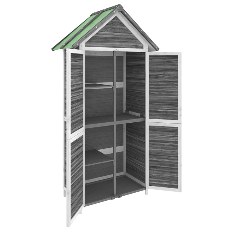 Cacapon 3 ft. W x 1 ft. D Solid Wood Overlap Apex Tool Shed, Grey