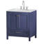 Meuble-lavabo autoportant de 30 pouces avec lavabo, comptoir en marbre d'ingénierie Carrara avec lavabo rectangulaire encastré en céramique, grande porte de rangement à fermeture en douceur