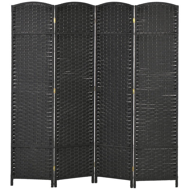 Room Divider, Black, 66.9" H x 63" W x 0.6" D