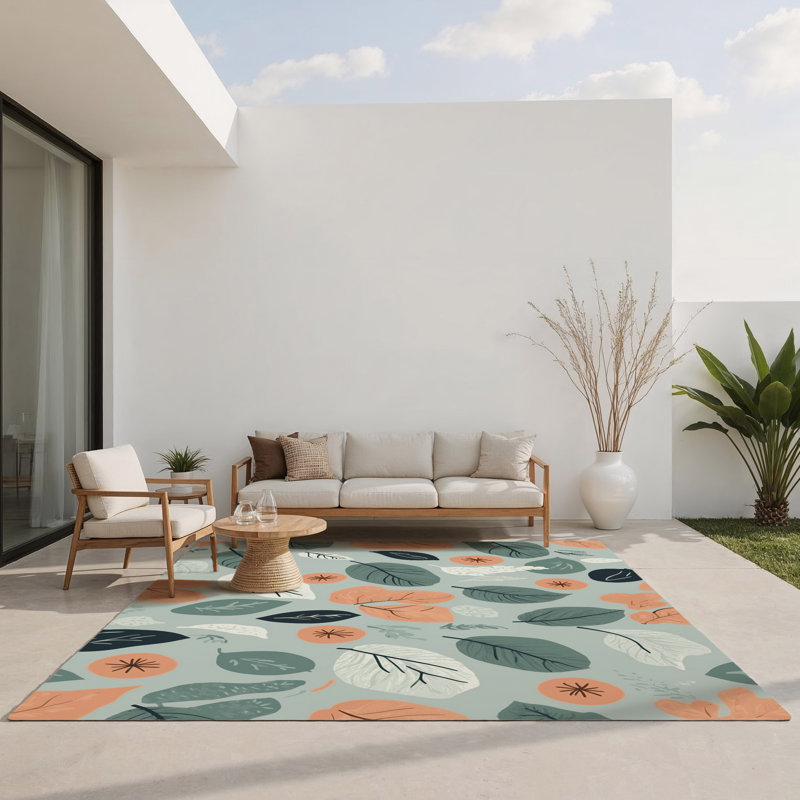 Azure Breeze Indoor And Outdoor Area Rug, Rectangle 1'6" x 2'6"