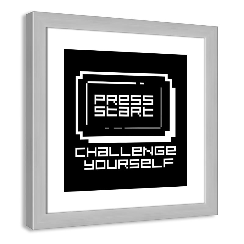 Décoration murale pour enfant challenge, H 18 po x l 18 po x P 0,63 po, Encadré plat argent