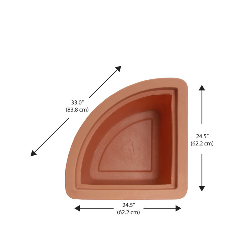 Corner Plastic Pot Planter, Terra Cotta
