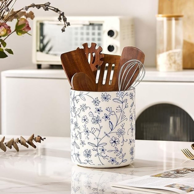 Ceramic / Porcelain Round Utensil Crock