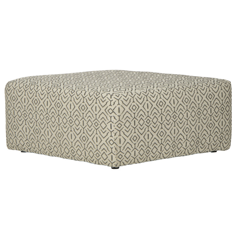 Repose-pieds de cocktail carré rembourré 42 po Huckabee, 100% polyester beige
