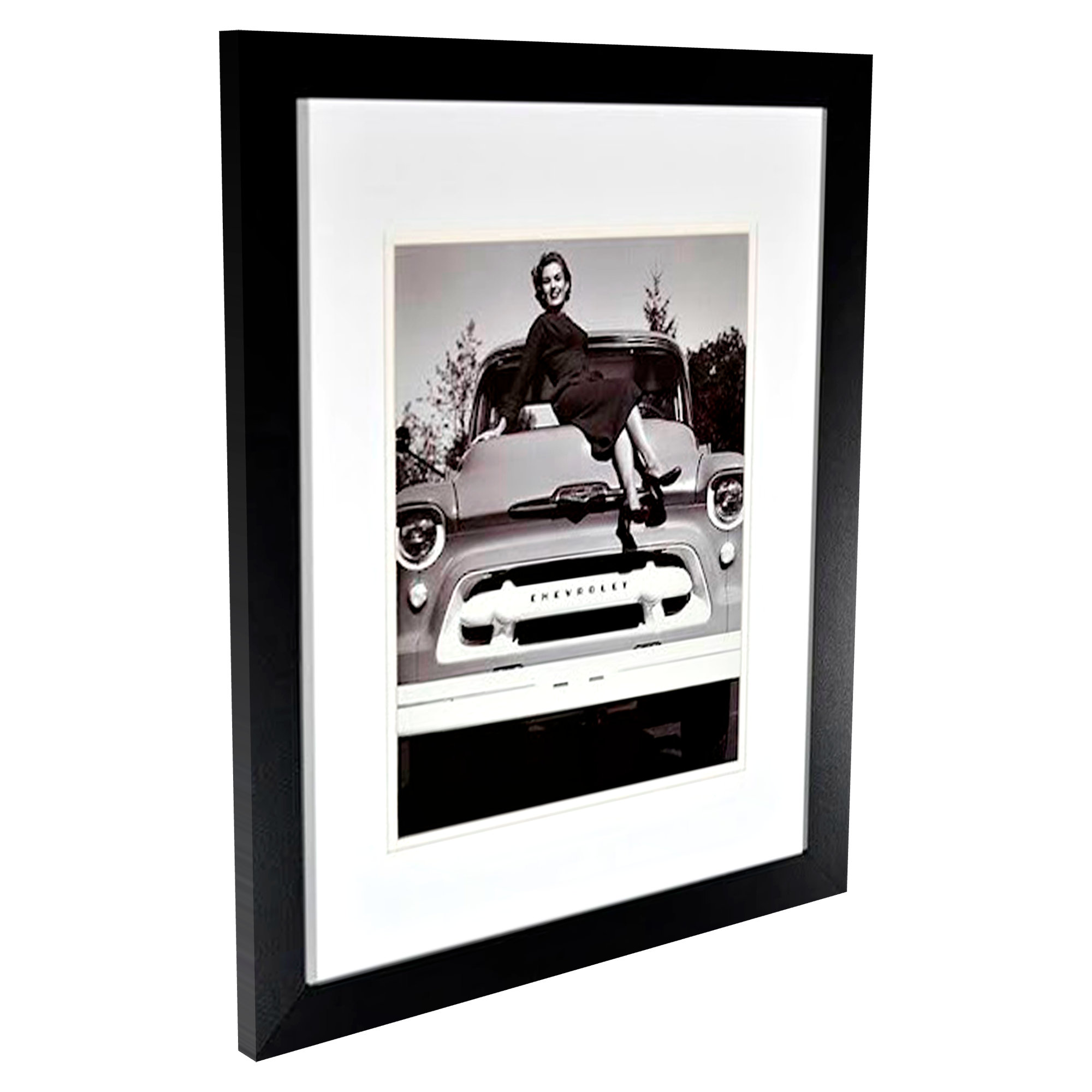 Framed Rucks Ebern Designs Framed Historic Chevrolet Trucks Print Framed On Wood ...
