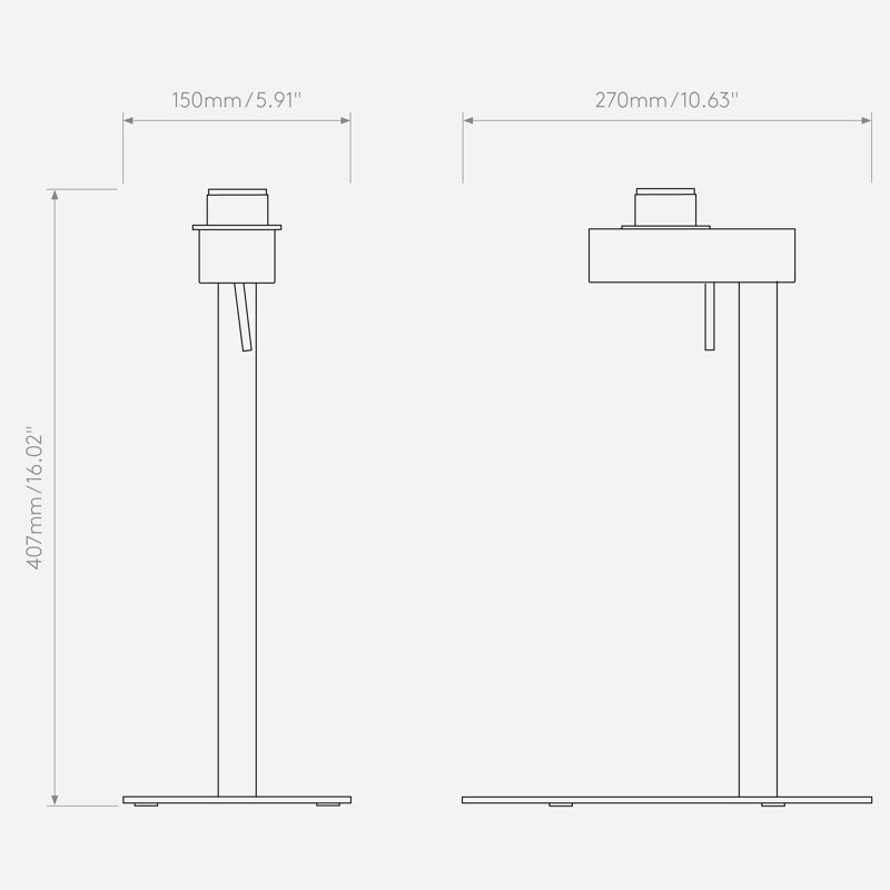 Venn Standard Lamp, Matt Nickel, Putty