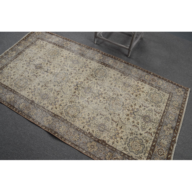 Tapis turc rétro beige: design tribal d'intérieur Anatolian pour la décoration intérieure et la chambre à coucher
