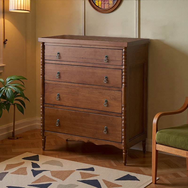 Commode d'appoint de style rétro français, Noyer