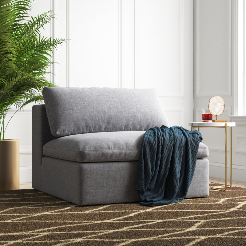 Burrows Upholstered Accent Chair, Gray Linen Blend