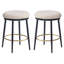 Ensemble de 2 tabourets de comptoir 24,75 po Modern, ensemble de 2 tabourets de comptoir blancs avec structure en fer, coussin éponge, repose-pieds, convient à la cuisine / chambre à coucher / salle à manger.-1908487737-1908487743