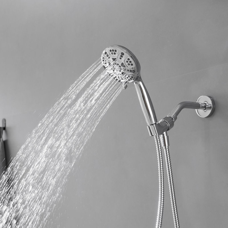 Single Handle 6 Spray Rain Shower Head Round Shower Faucet 1.8 GPM With High Pressure In Polished Chrome (Valve Included)
