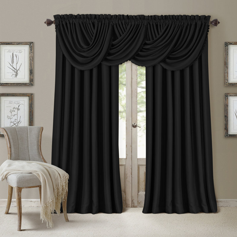 Rideau simple occultant Ardmore, l 52 po x L 108 po, Noir