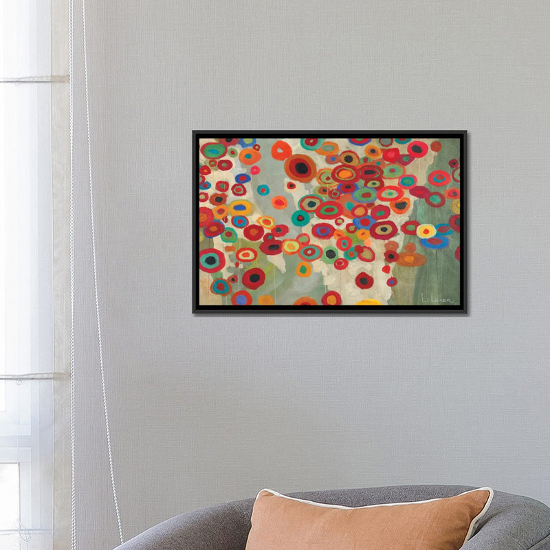 « célébration », reproduction d’art sur toile tendue, H 18 po x l 26 po x P 1,5 po, Toile avec cadre noir, Pas de tapis