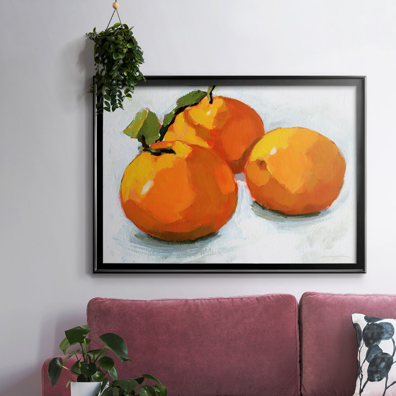 Mathewson Citrus Grouping I, H 30 po x l 44 po x P 1,5 po, Toile encadrée noire à coins fermés
