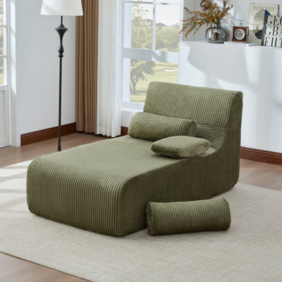 Modern Armless Chaise Sofa with soft cushion
