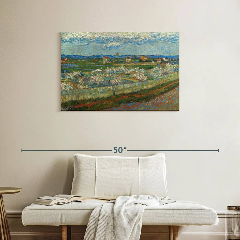Pêche d'Alvord en fleur, H 24 po x l 36 po