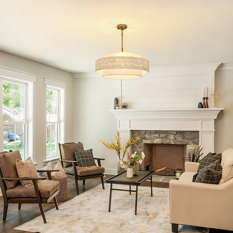 6-Light Shell Drum Chandelier