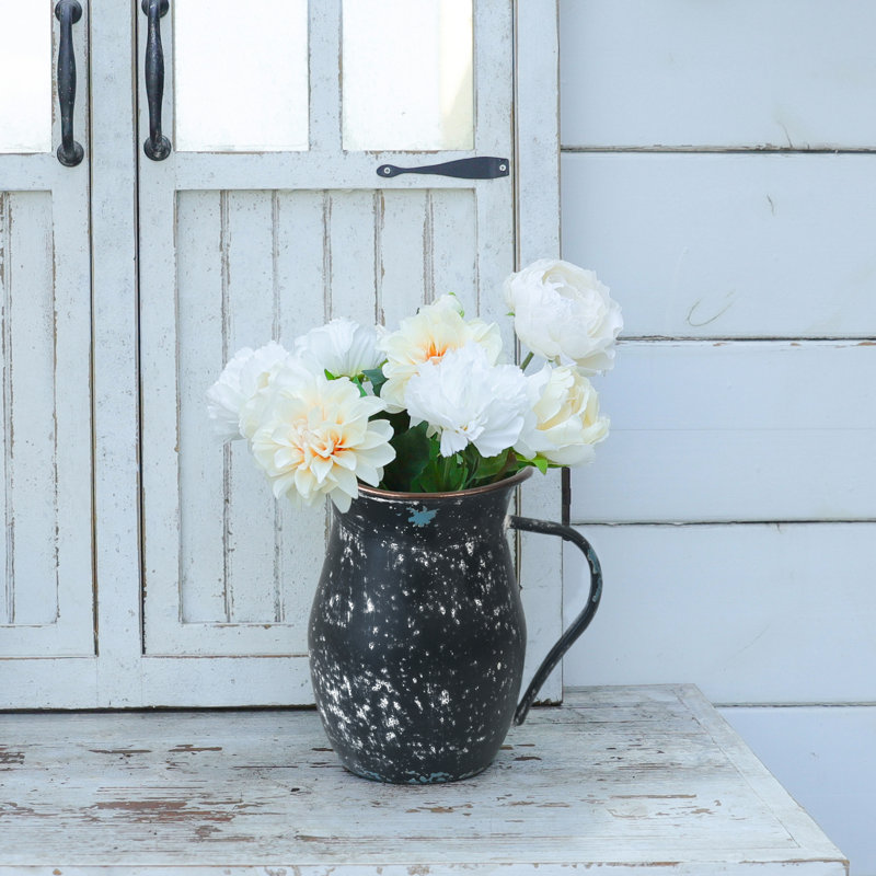  Vase en métal rustique Jazariah, Noir