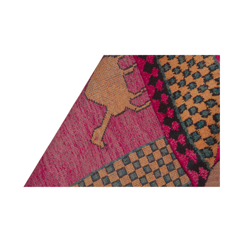 Tapis rose de haute qualité noué à la main