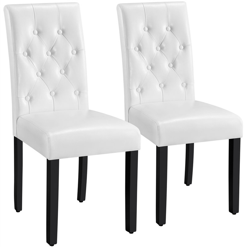 Clintock Tufted Upholstered Dining Chair, White