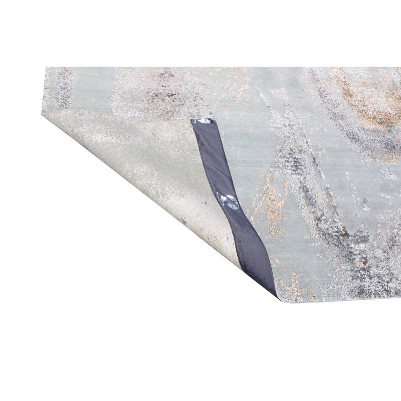 Tapis gris / brun noué à la main de haute qualité, Rectangle 9 pi x 12 pi