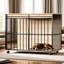 Mobilier de cage pour chien avec plateau - espace de vie confortable pour les grands chiens, structure en métal renforcé, double comme console, barres en acier uniformément espacées, assemblage rapide et confort polyvalent