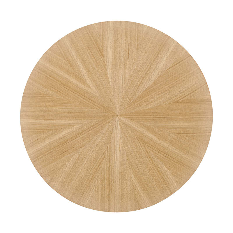 Oak Round Mid-Century Modern Wood Side Table