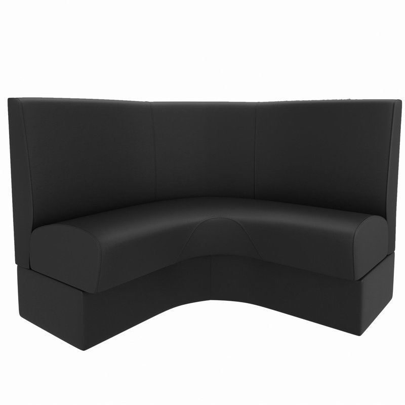 Curved Corner Booth, 36" H x 48"W x 24"D
