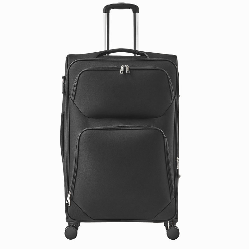 28-Inch Softside Expandable Luggage with Spinner Wheels Checked Suitcase