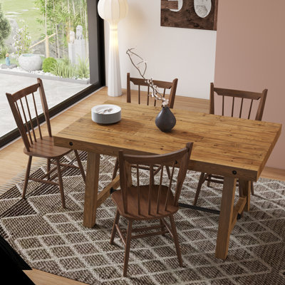 Ensemble de salle à manger Modern Farmhouse - Table en pin récupéré et chaises en bois d'hévéa - Rustic Industrial