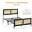 Bohemian Rattan Platform Bed With Strong Metal Slats Support-1996392408-1996392415
