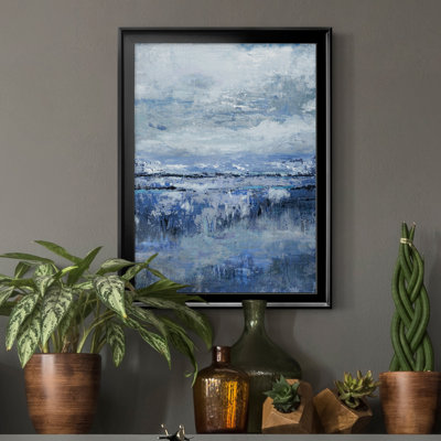 Indigo côtier - Peinture sur toile encadrée