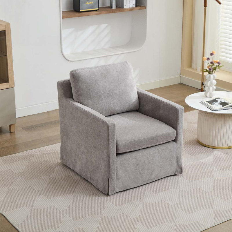 Chaise pivotante 29,92 po avec coussin de dossier amovible, Gris