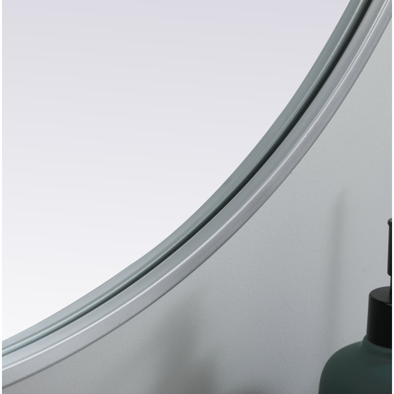 Sabine Metal Pill Wall Mirror, Silver, 36" x 27"