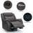 Faux Leather Wide Swivel Recliner Chair with Massage and Heat. 