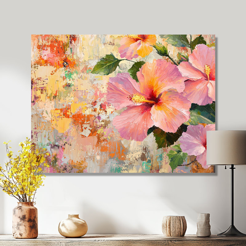 Hibiscus en fleurs au Mexique, H 12 po x l 20 po