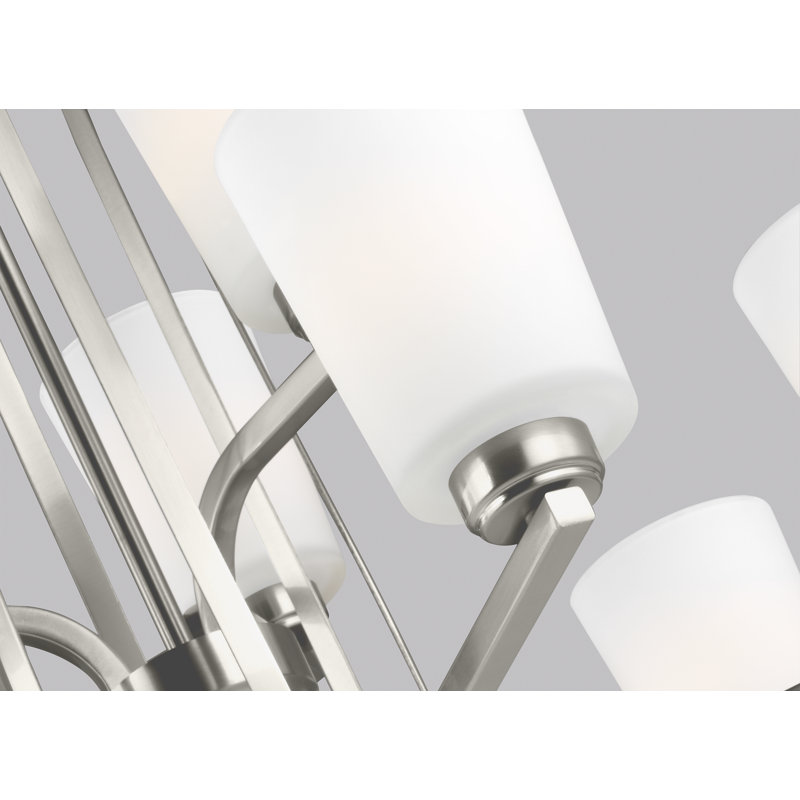 Franport Nine Light Chandelier from Generation Lighting , No, Brushed Nickel