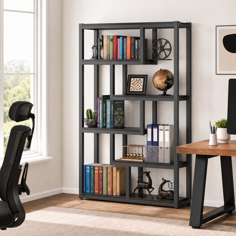 Bibliothèque géométrique H 69,29 "x l 39,37", Noir