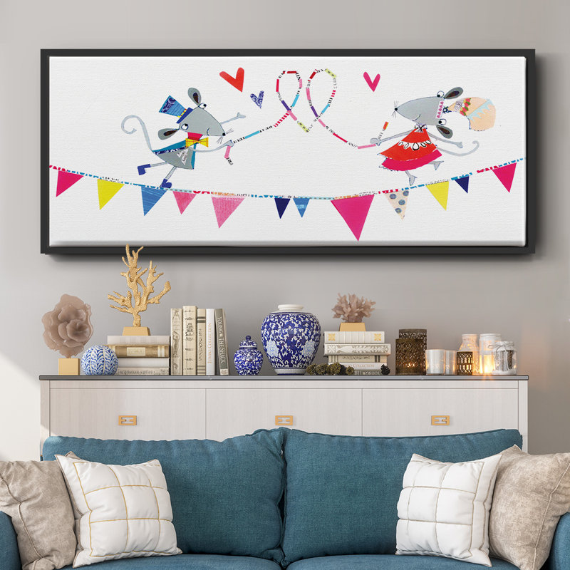 Circus Mice - toile encadrée, H 24 po x l 60 po