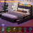 Full Size Upholstered Bed Frame with 4 Drawers, Bed with Storage Headboard, Charging Station and LED Lights-868380604