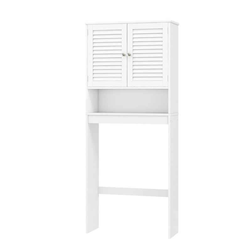 Rauscher Freestanding Over The Toilet Storage Cabinet With Doors and Adjustable Shelf