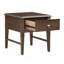 Table de bout classique avec tiroirs avec port de chargement USB et finition brune