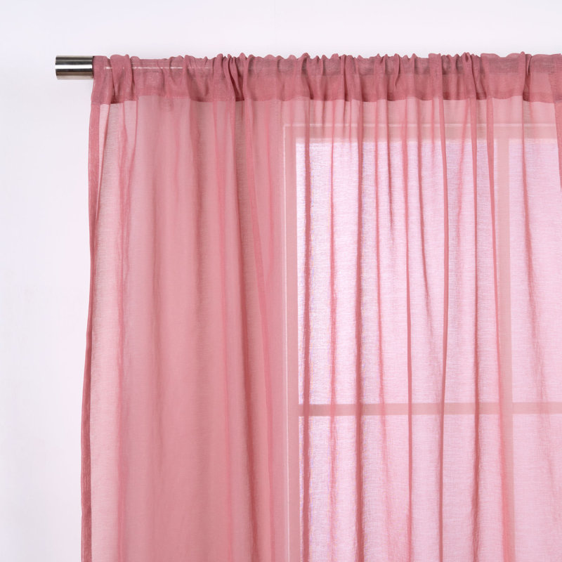 Walton Sheer Curtain Panel Pair, Mauve, 52" W X 96" L