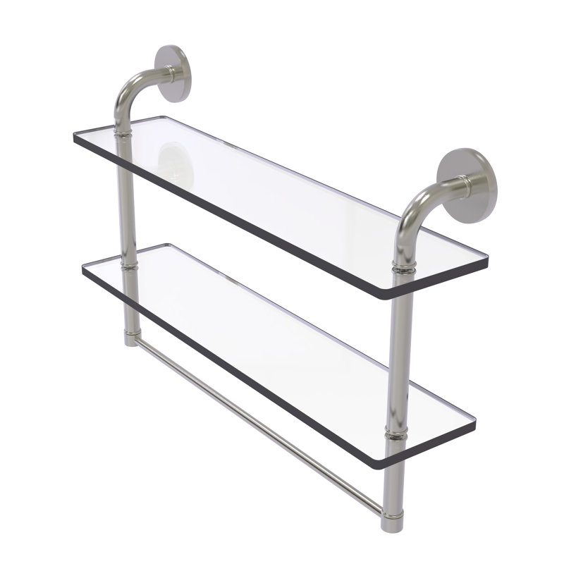 Tioga 2 Piece with Towel Bar, Satin Nickel, 14"H x 22"W x 5"D