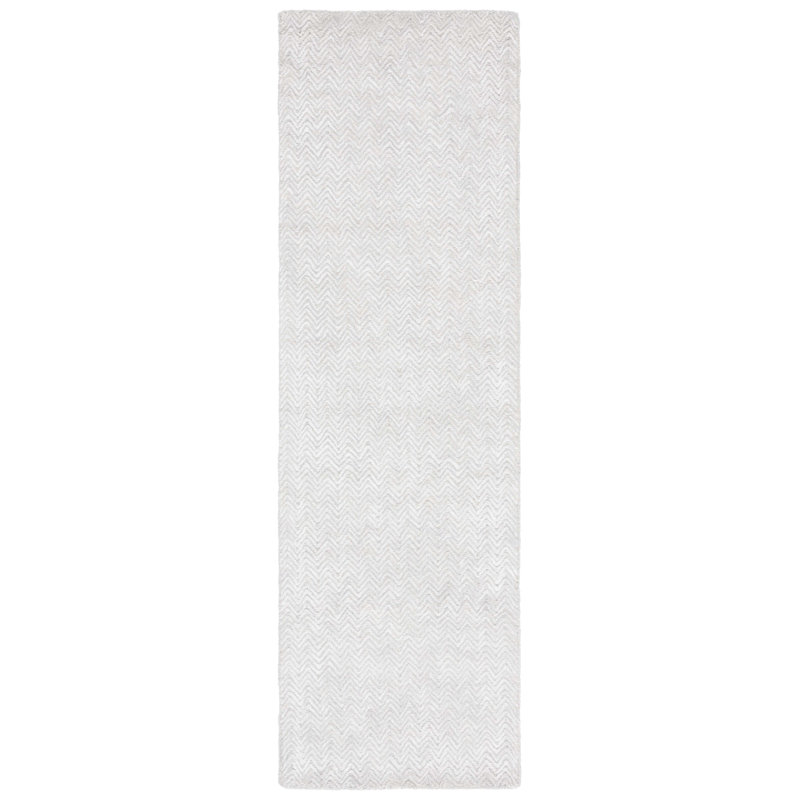 Nidhish Hand Tufted Viscose Wool Cotton Chevron Rug, Runner 2'3" x 8'