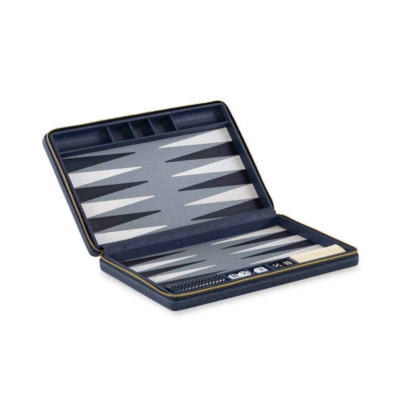 Travel Backgammon Board Cream, Blue