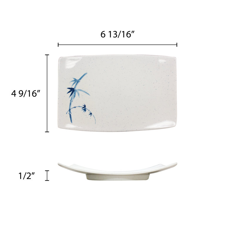 Assiette à apéritif rectangulaire en mélamine 6,81 "Bamboo